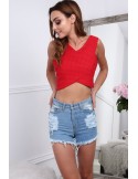 Top with zipper on the back, red 20688 - Online store - Boutique